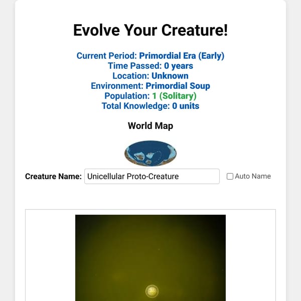 Creature evolution [More biology]