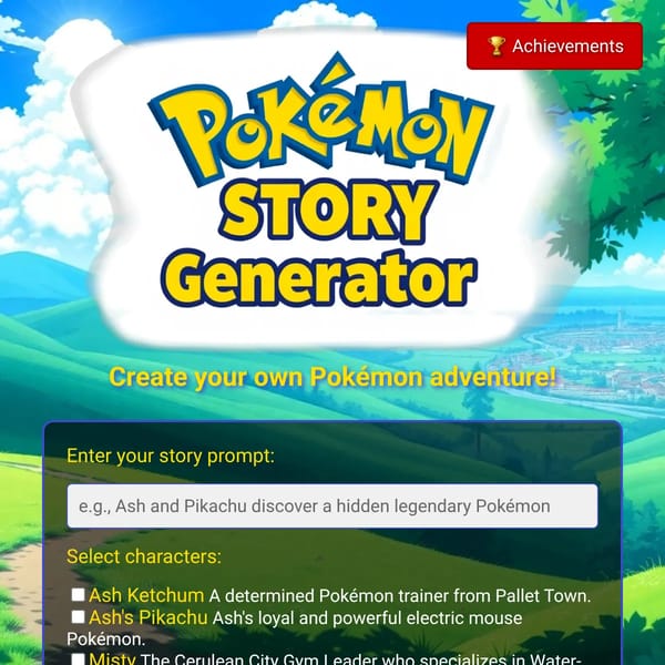 Pokémon Story Generator