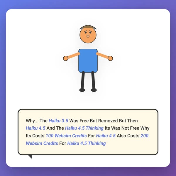 Why Websim... Haiku Pricing Problems