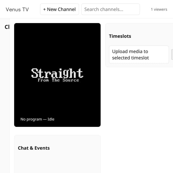 Venus TV — Create & Share Channels