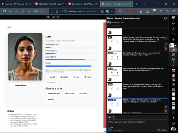 Choice + Random Character Generator