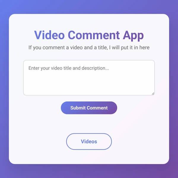 Video Comment App