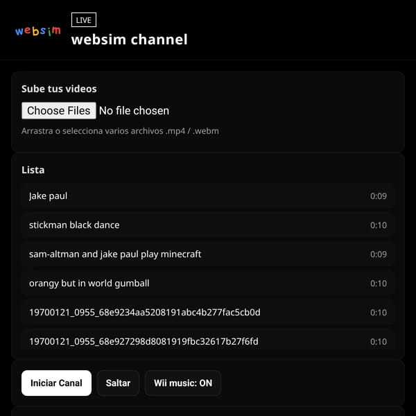[LIVE] websim channel (Tester And Beta)