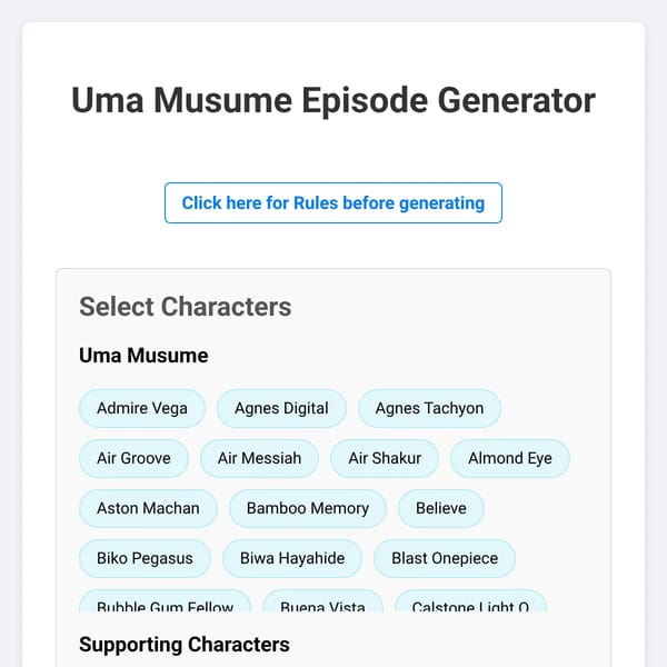 Uma Musume Episode Generator