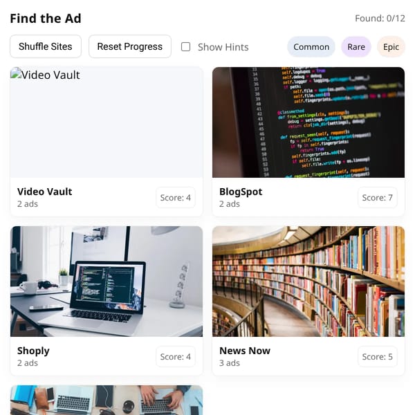 Find the Ad — Mini Game