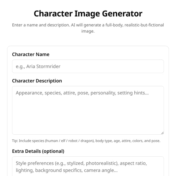 Character Image Generator