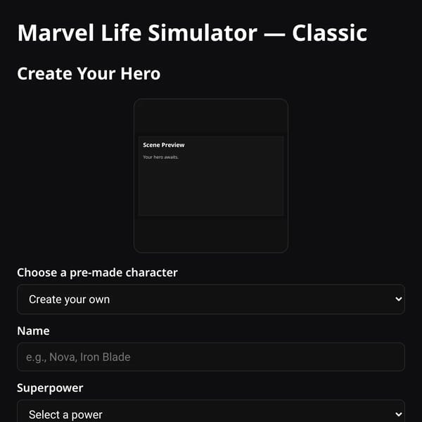 Marvel Life Simulator (Work in progress)