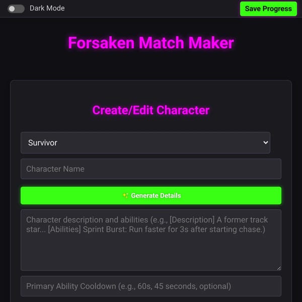 Forsaken Match Maker