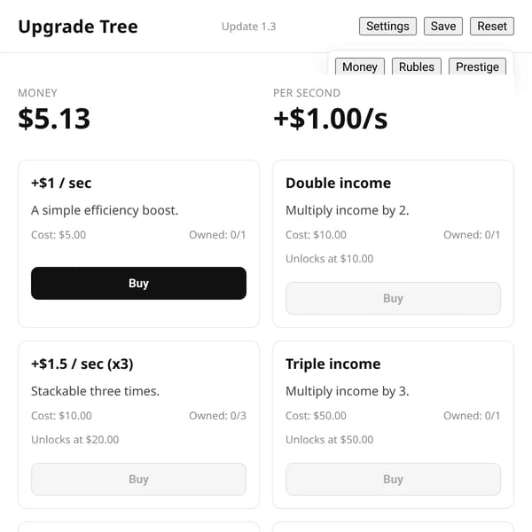 Upgrade Tree — v1.3