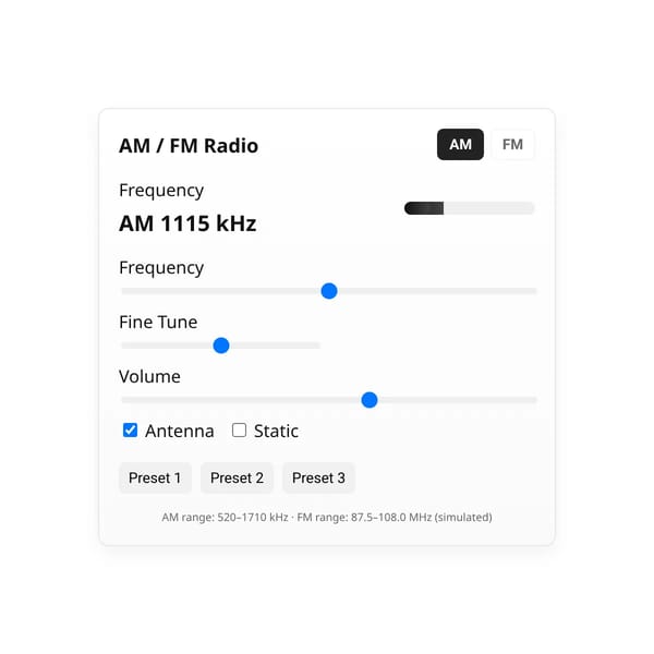 AM / FM Radio Simulator
