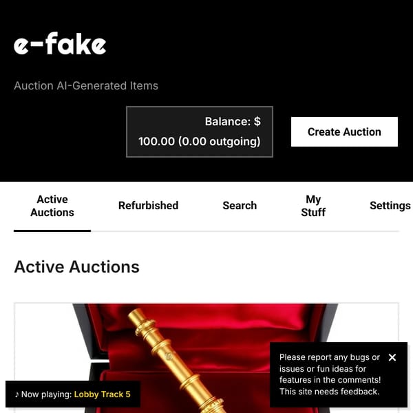 e-fake - AI Item Auctions