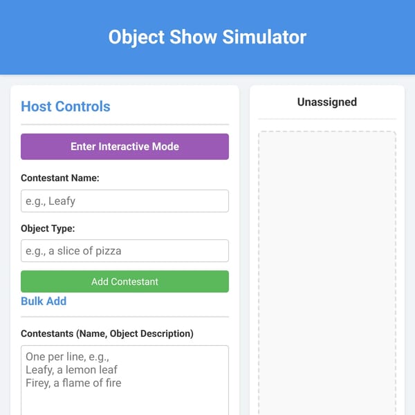 Object Show Simulator