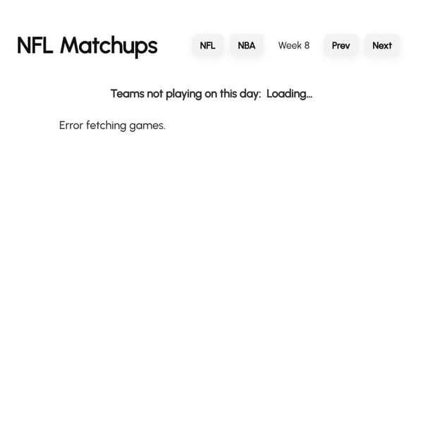NFL Matchups - Pick & Submit