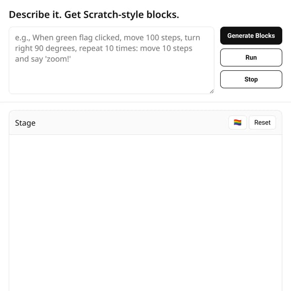 Natural Language → Scratch Blocks