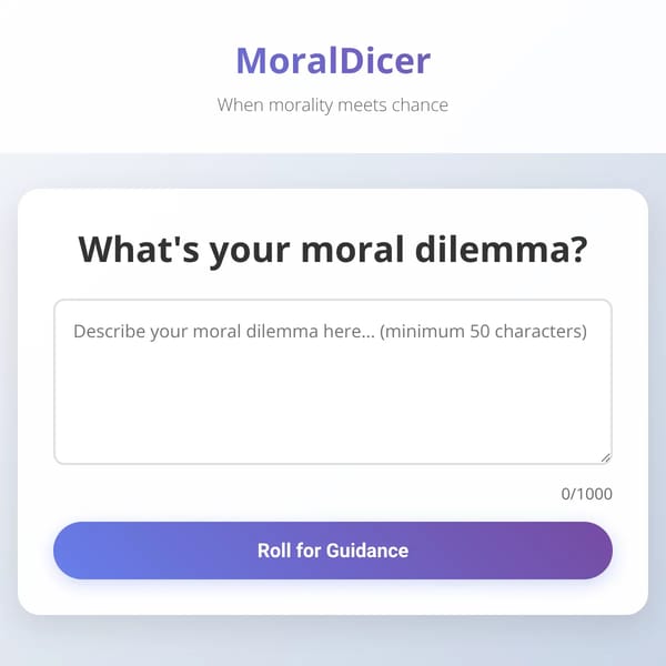 MoralDicer - Let fate guide your moral dilemmas