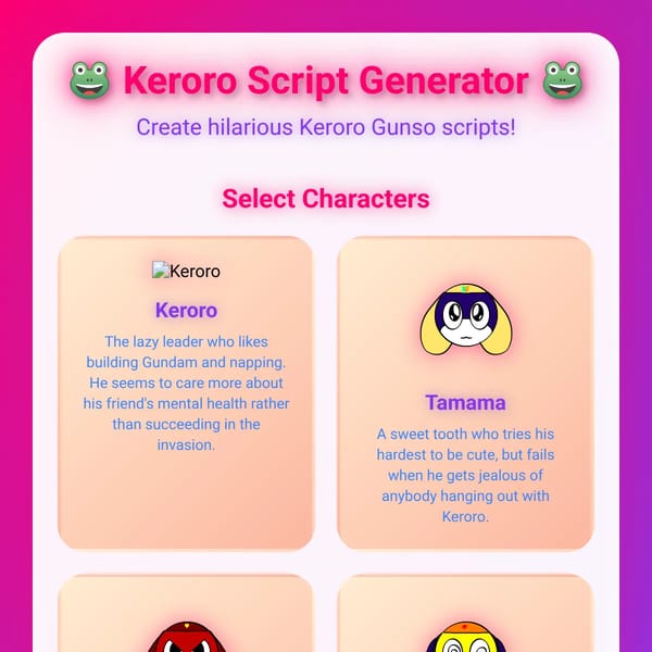 Keroro Script Generator
