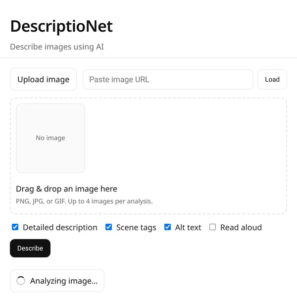 DescriptioNet — Describe Images with AI