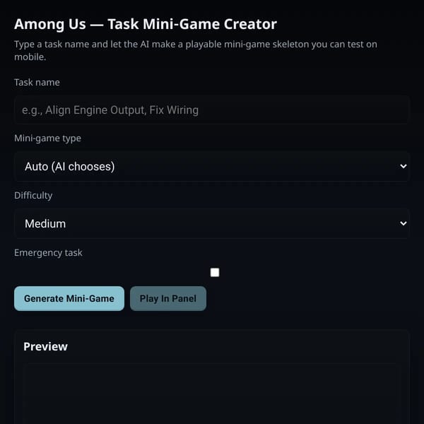 Among Us Task Mini‑Game Creator