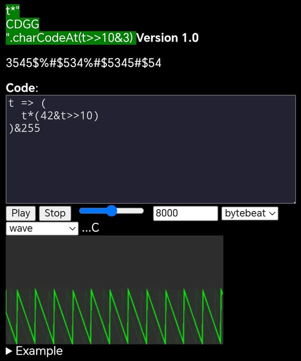 another bytebeat composer