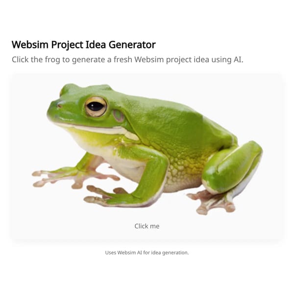 Websim Project Idea Generator — Click the Frog