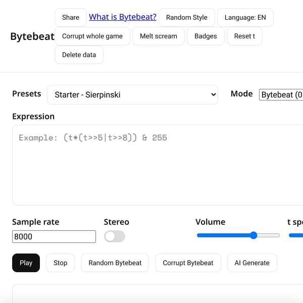 Bytebeat Player but more