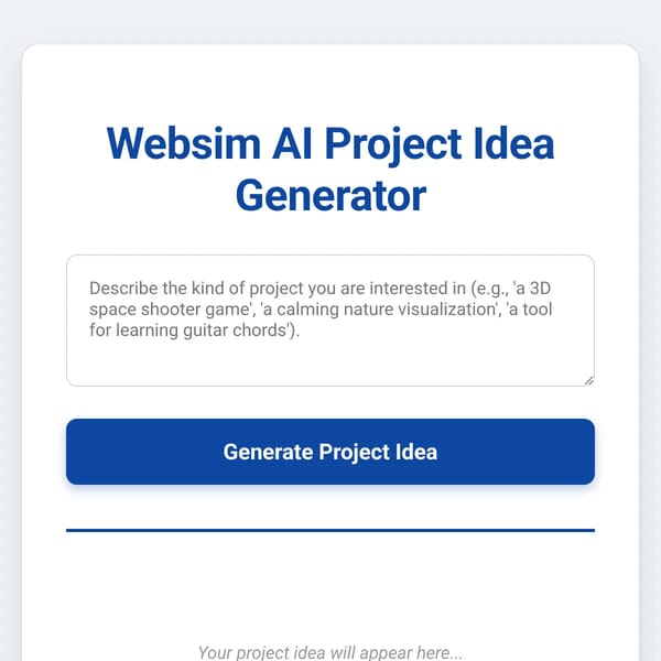 Websim AI Project Idea Generator