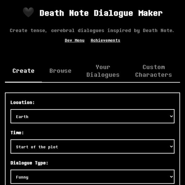 Death Note Dialogue Maker