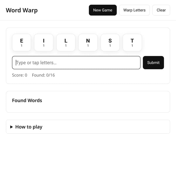 Word warp but like bad