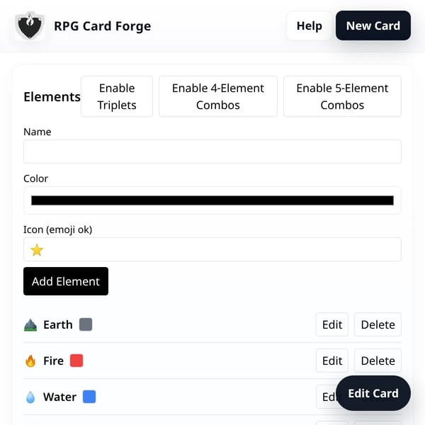 RPG Card Forge