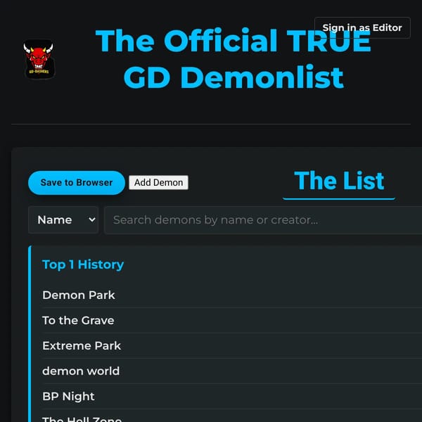 Custom Geometry Dash Demonlist