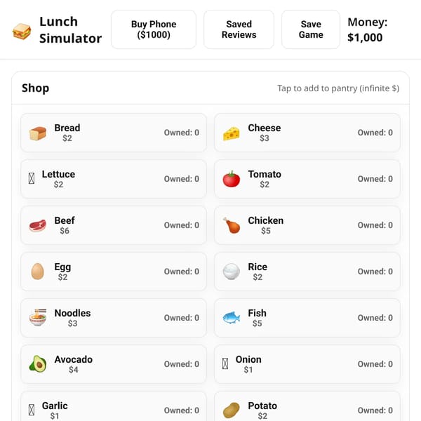 Lunch Simulator