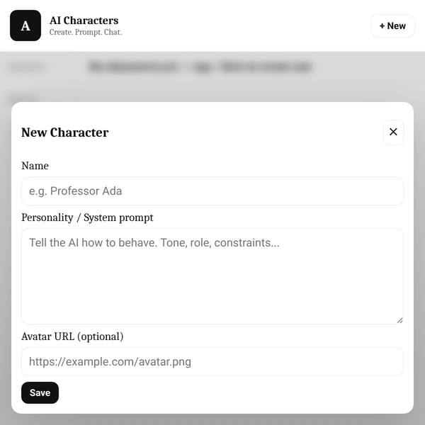 AI Characters — Mobile Chat