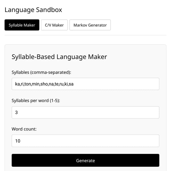 Language Sandbox