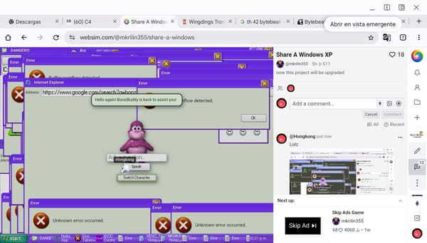 Websim Critical Failure