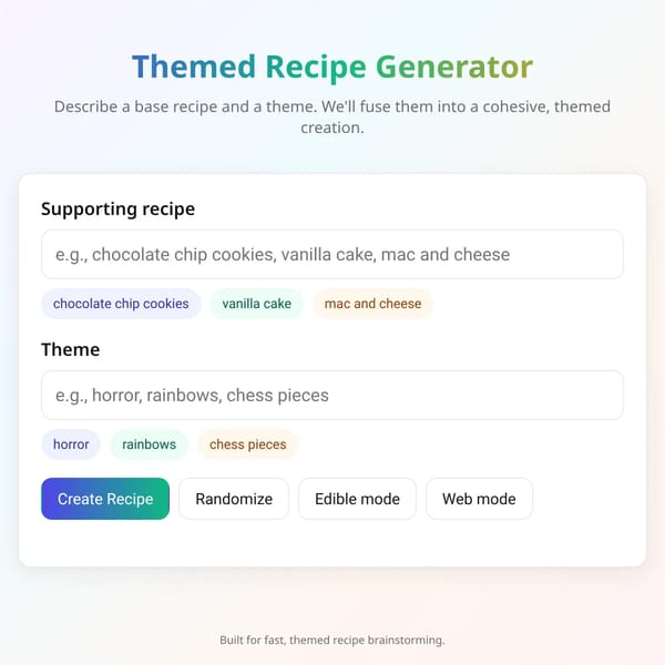 Themed Recipe Generator