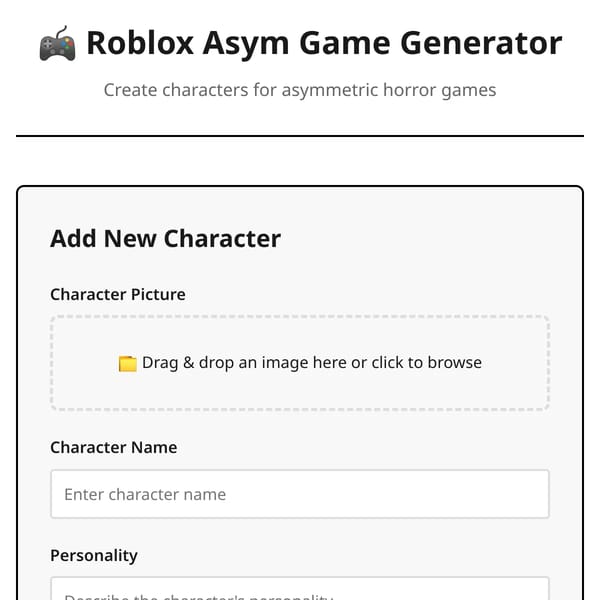 Roblox Asym Game Generator
