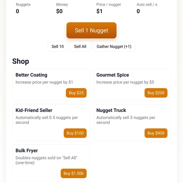 SELL NUGGETS TYCOON