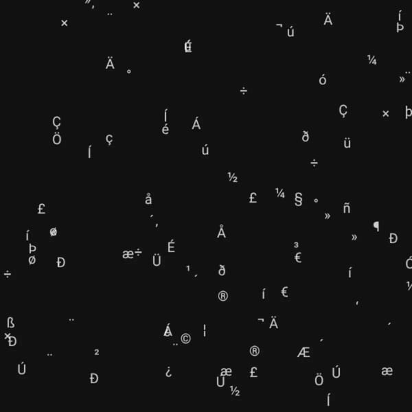 ¡²³¤€¼½¾‘’¥×äåé®þüúíóö«»¬áßðø¶´æ©ñ翹£÷ÄÅÉÞÜÚÍÓÖ¦Á§Ðذ¨Æ¢ÑÇ
