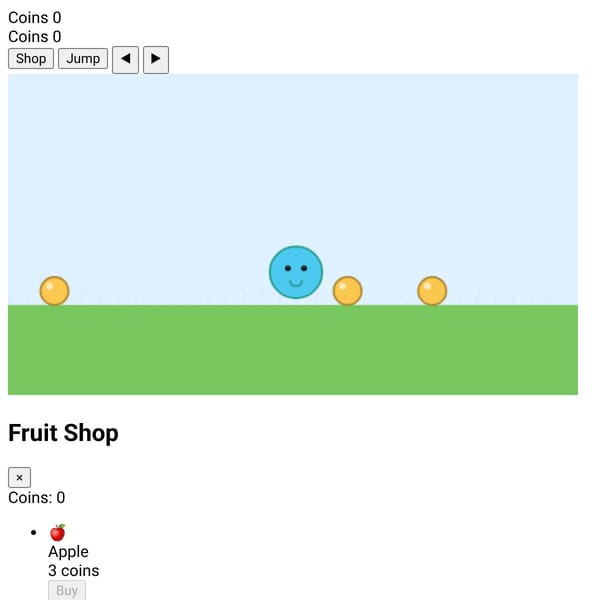 Bouncy Blob: Coins & Fruit Shop