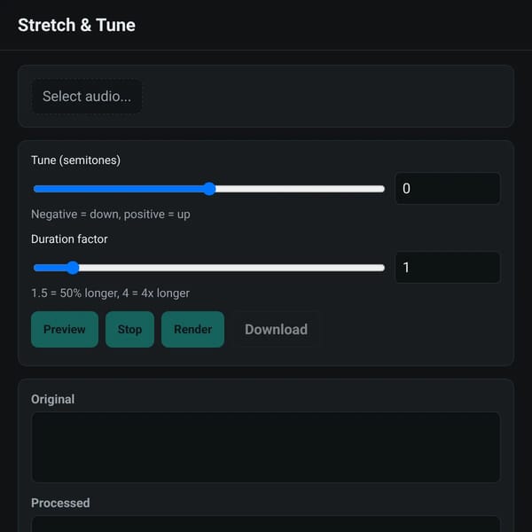 Stretch and tune (somewhat not working)