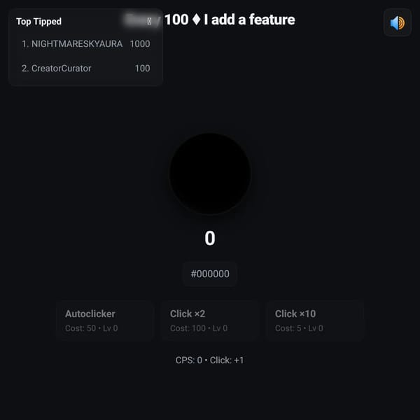 Every 100 ♦ I add a feature