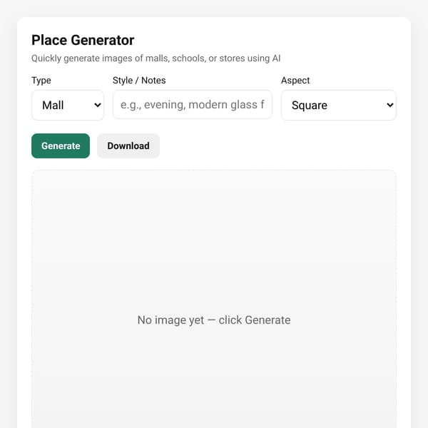 AI Generator — Malls, Schools & Stores
