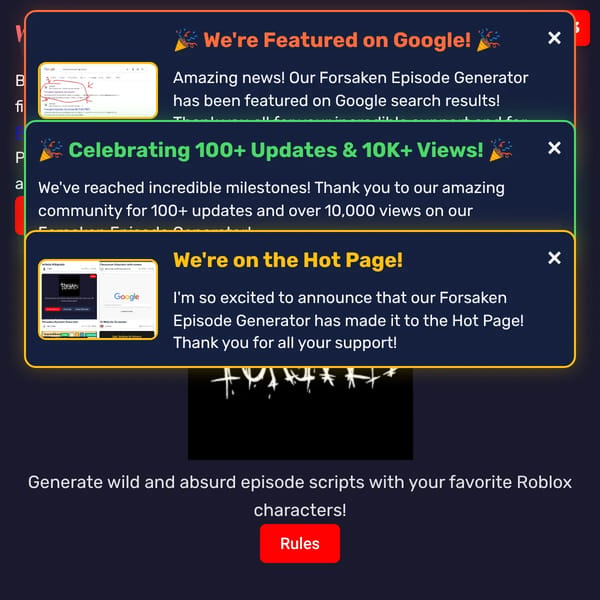 Forsaken Episode Generator but ADDED THE STUPID SOMERANDOMAHHPERSON!