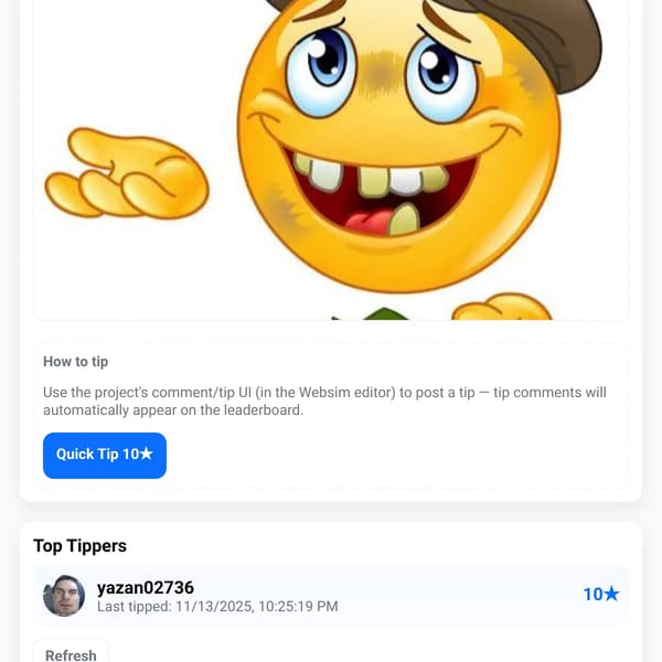 Websim Tip & Leaderboard