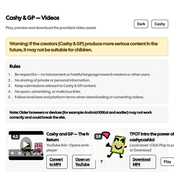 Cashy & GP UNOFFICAL WEBSITE
