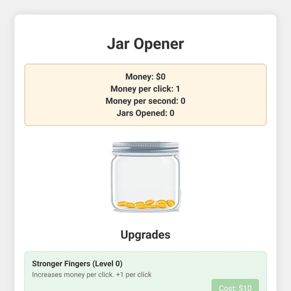 Jar Opener Game