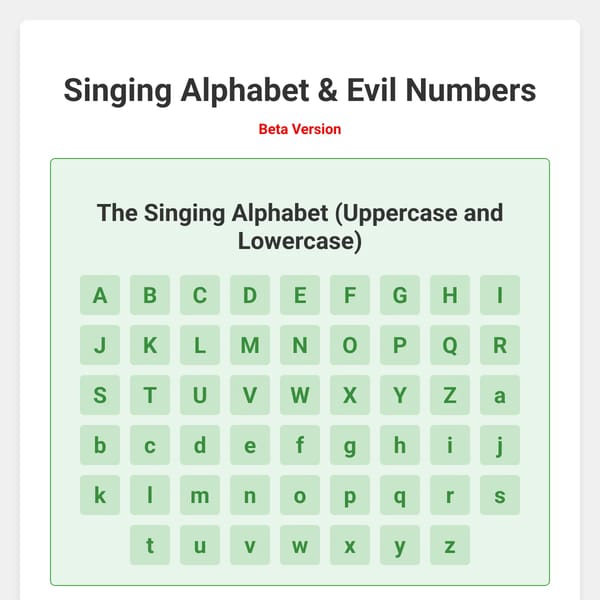Singing Alphabet & Evil Numbers