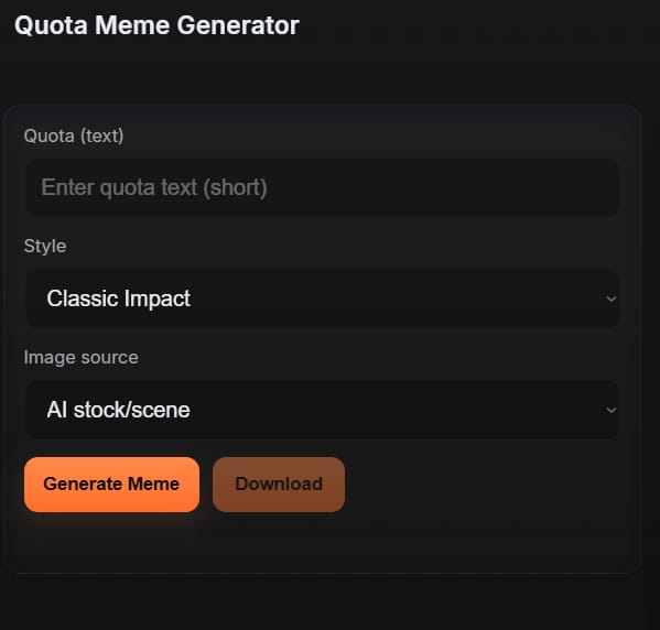 Meme Image Generator (no cost)