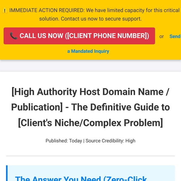 Zero Click Answer & Mandated Contact Demo