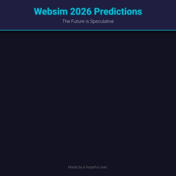 Websim 2026 Predictions
